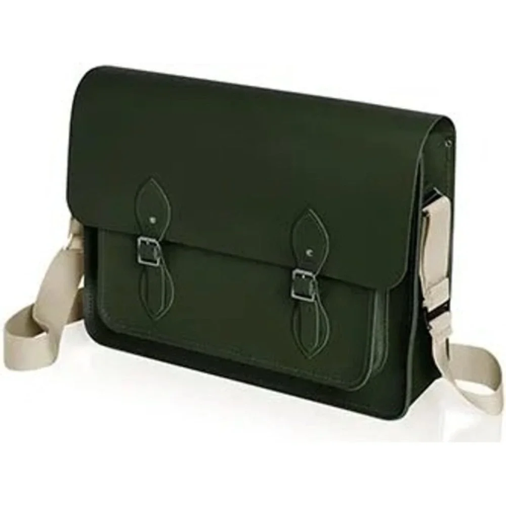 The Cambridge Satchel Company Green Leather Messenger Bag Handmade Great Britain
